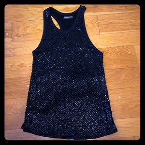 2/$15 Religion sz S black sequin racer back dress
